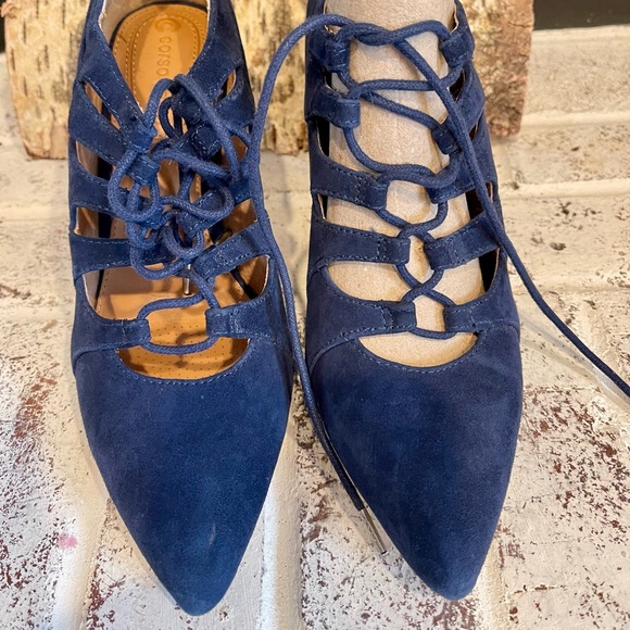 Corso Como Shoes - Corso Como Navy Lace-Up Heels